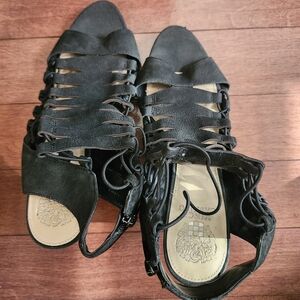 Vince Camuto Black Lace-Up Gladiator Sandals
